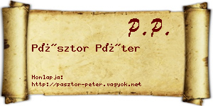 Pásztor Péter névjegykártya