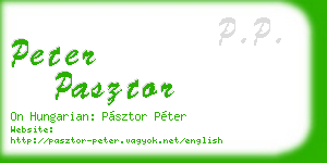 peter pasztor business card
