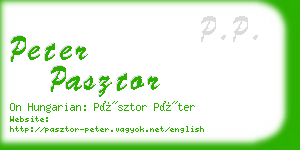 peter pasztor business card